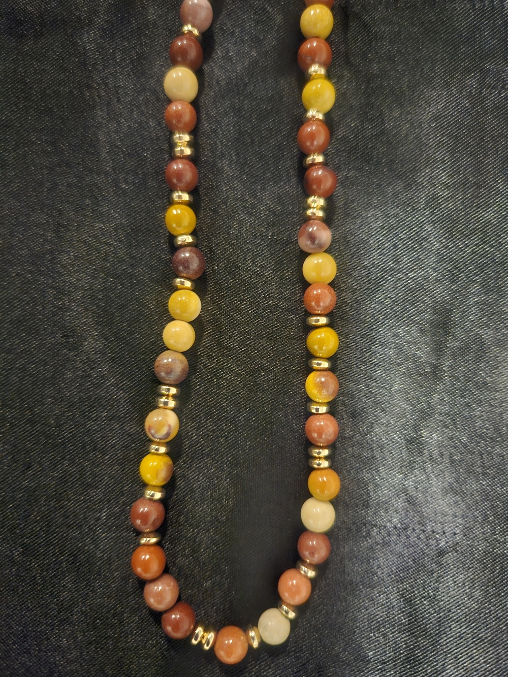 Rare Austrailian Mookaite Jasper & Golden Hematite Necklace